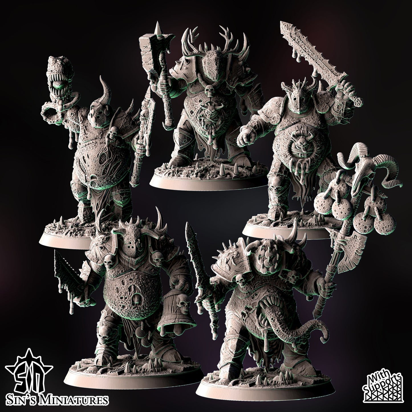 Miniatura Campeones de la Plaga Reinos del Caos resina 32mm sin pintar - Drakholm