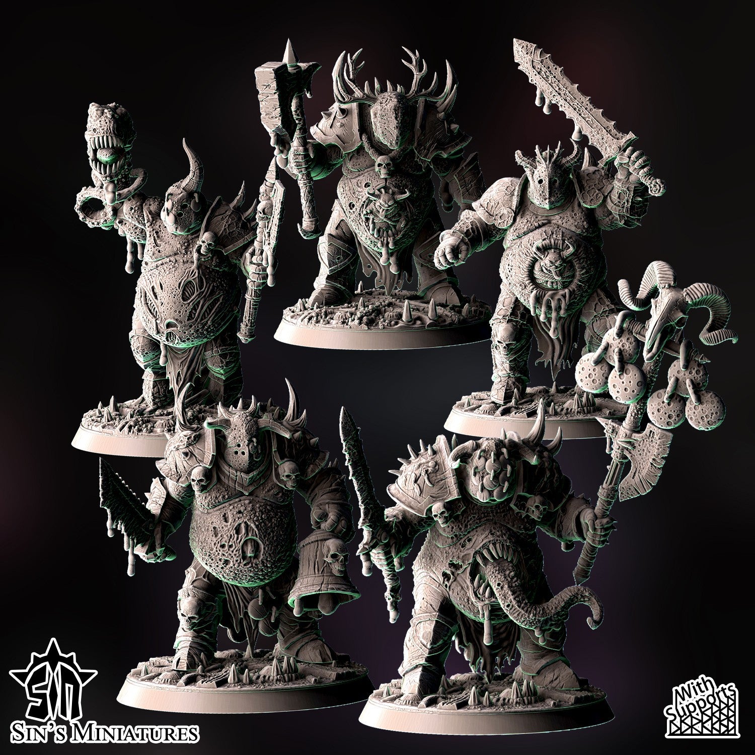 Miniatura Campeones de la Plaga Reinos del Caos resina 32mm sin pintar - Drakholm