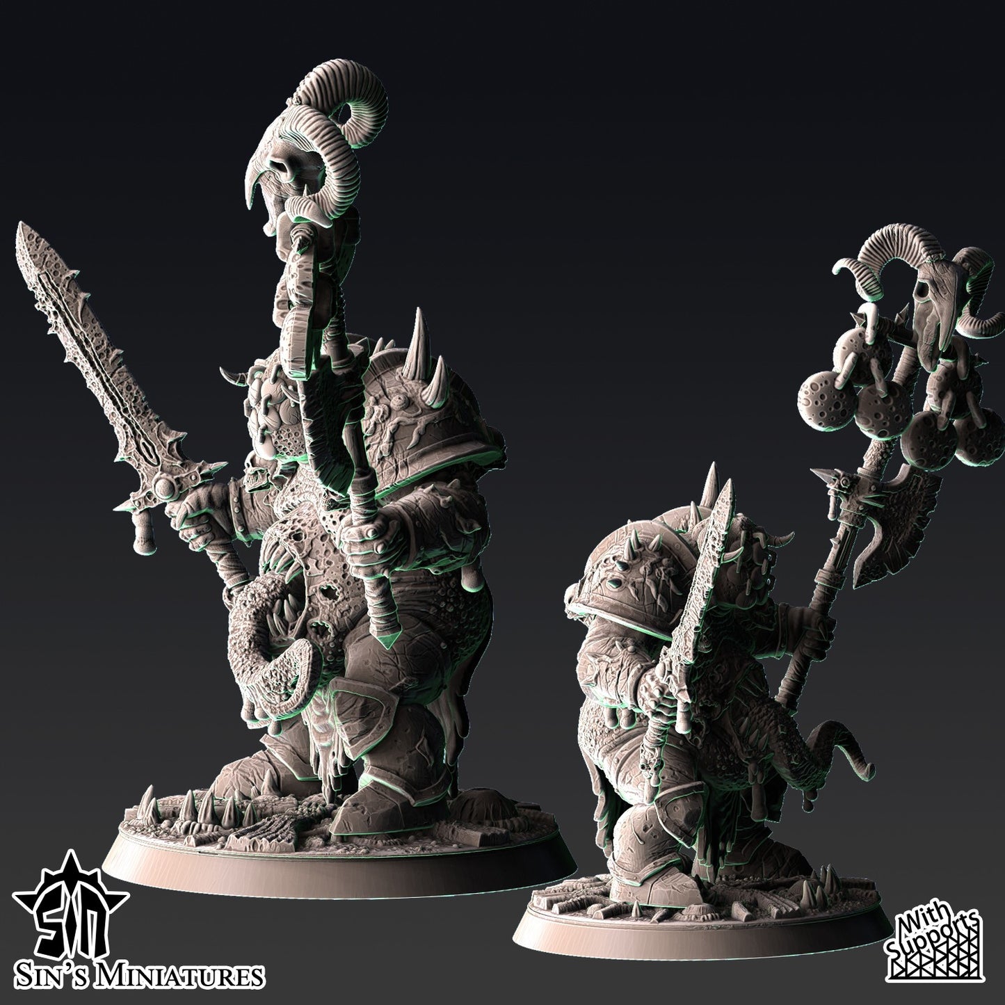 Miniatura Campeones de la Plaga Reinos del Caos resina 32mm sin pintar - Drakholm