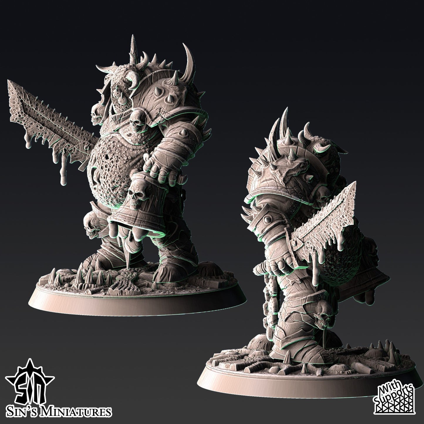 Miniatura Campeones de la Plaga Reinos del Caos resina 32mm sin pintar - Drakholm