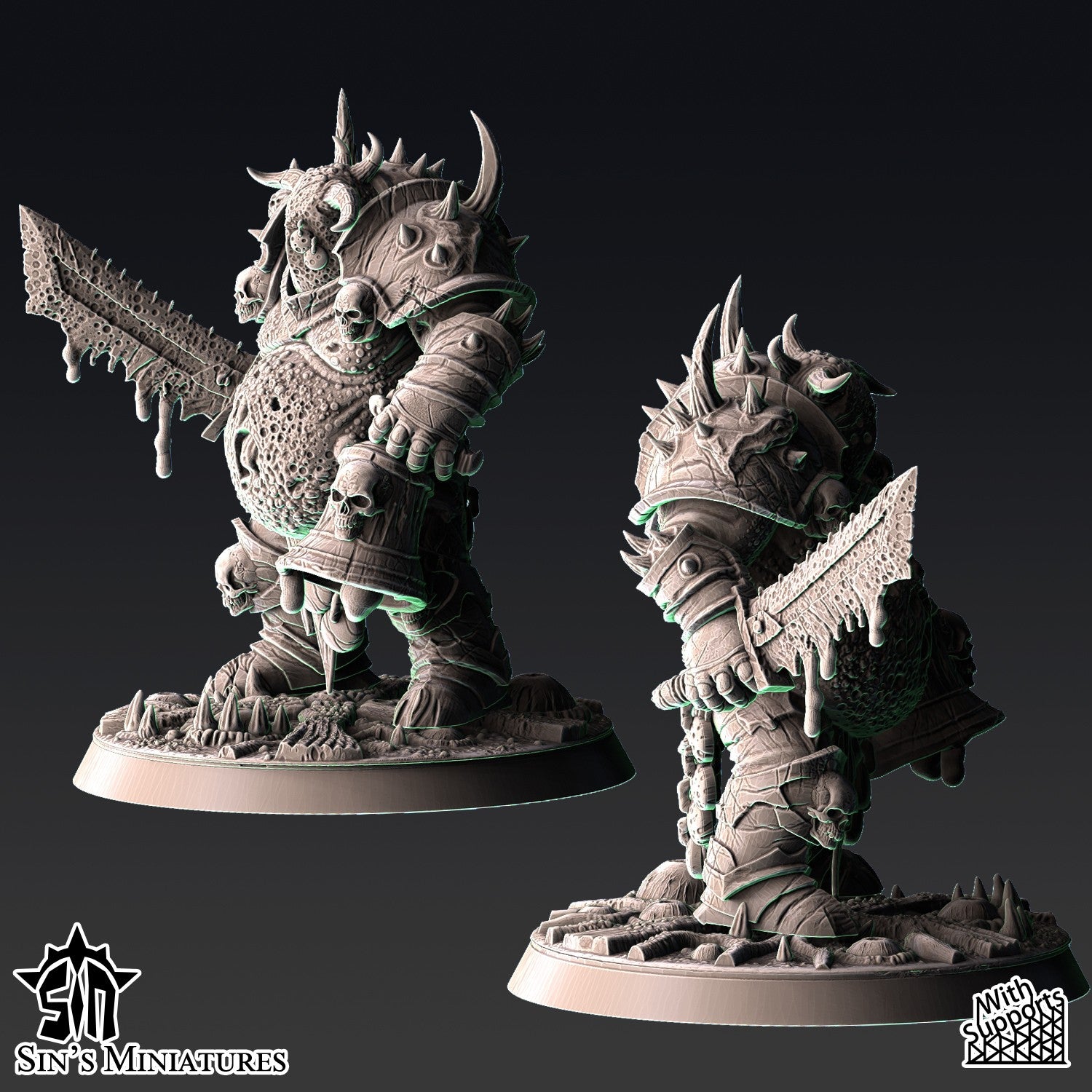 Miniatura Campeones de la Plaga Reinos del Caos resina 32mm sin pintar - Drakholm