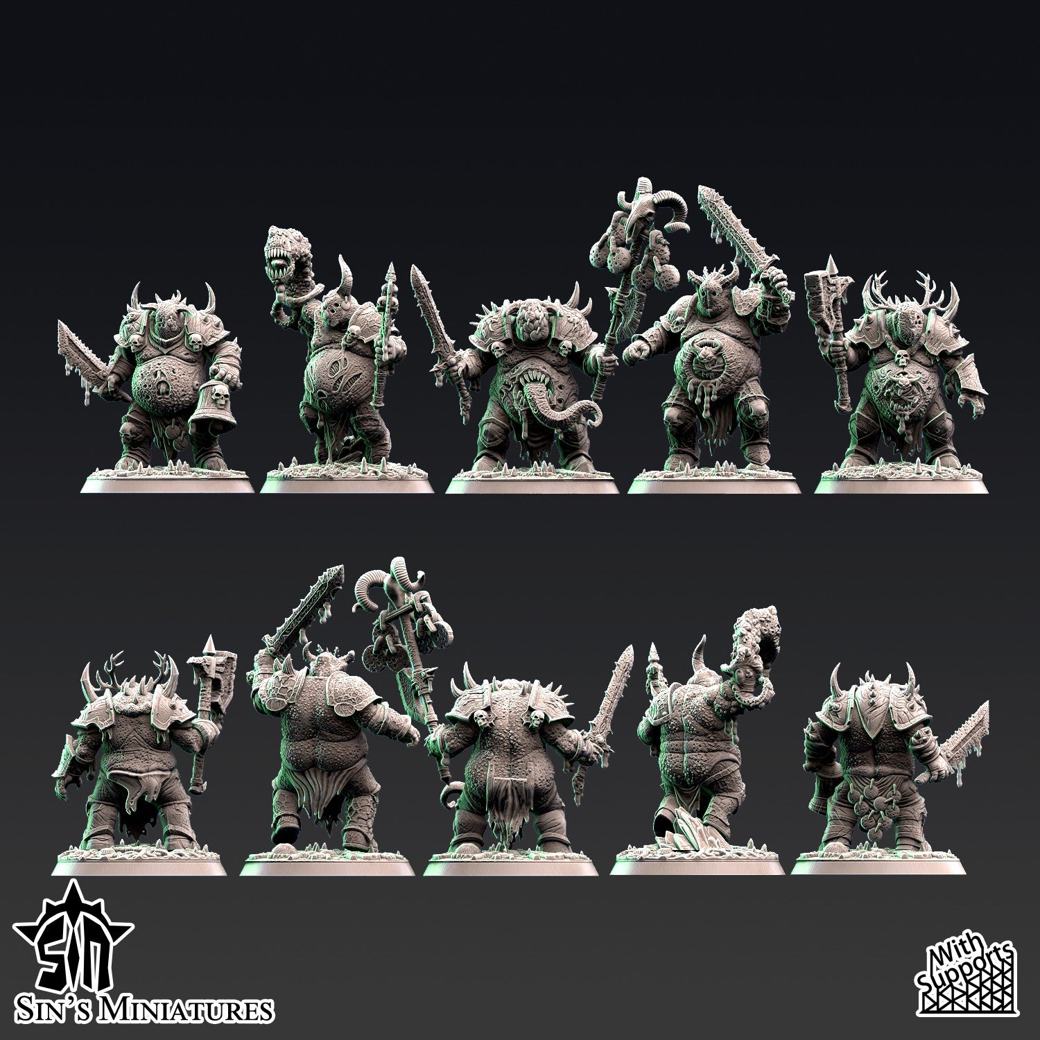 Miniatura Campeones de la Plaga Reinos del Caos resina 32mm sin pintar - Drakholm