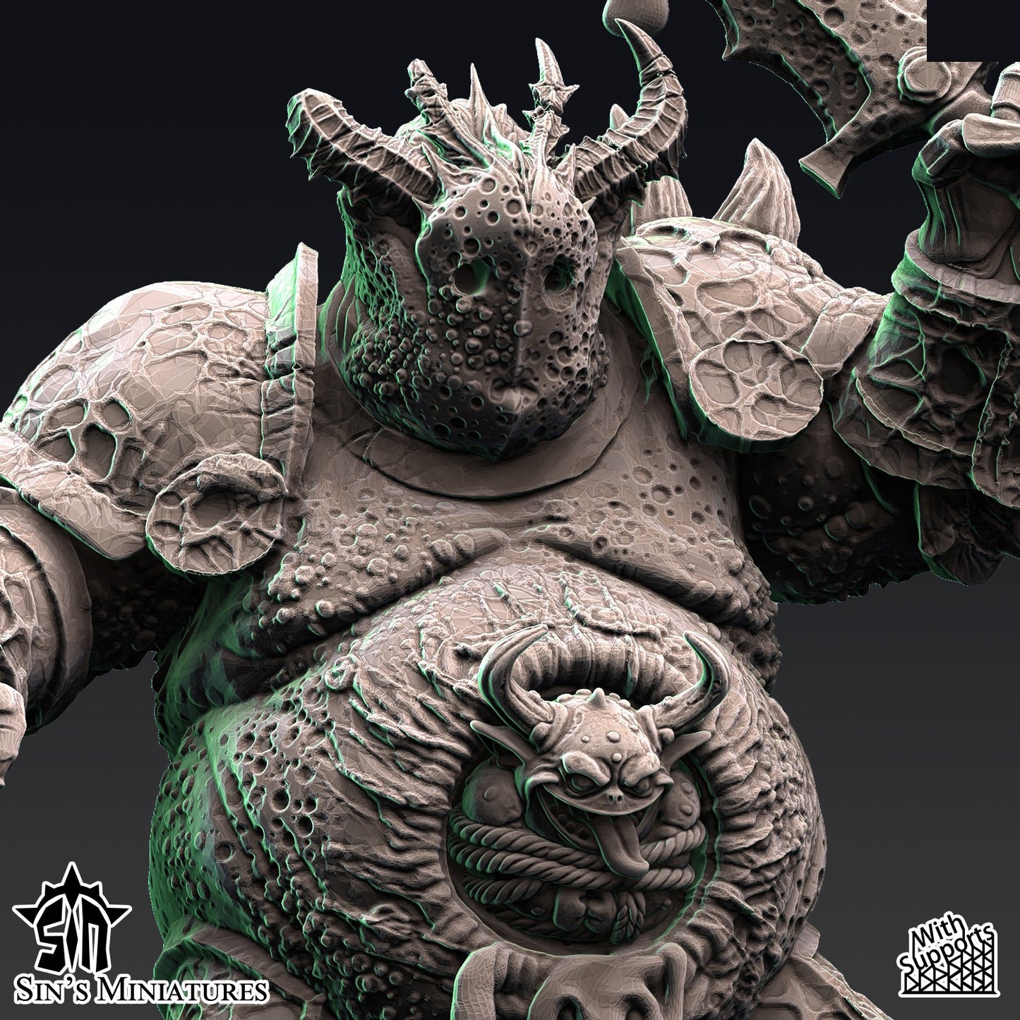 Miniatura Campeones de la Plaga Reinos del Caos resina 32mm sin pintar - Drakholm