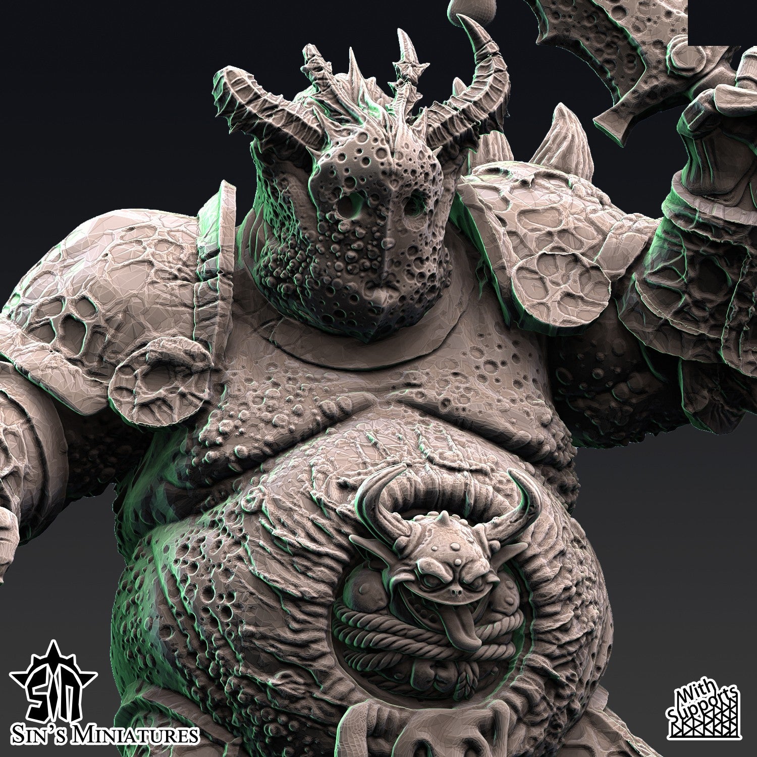 Miniatura Campeones de la Plaga Reinos del Caos resina 32mm sin pintar - Drakholm