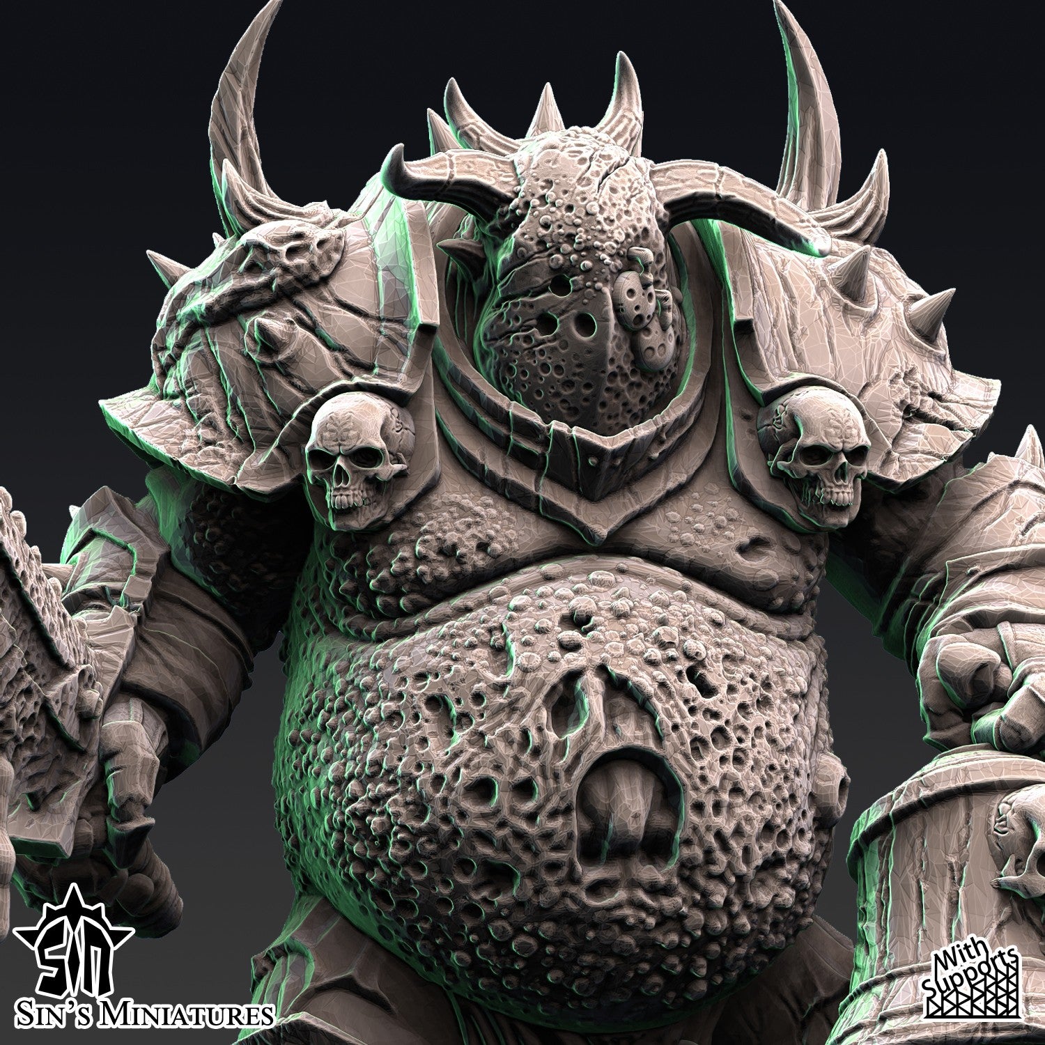 Miniatura Campeones de la Plaga Reinos del Caos resina 32mm sin pintar - Drakholm