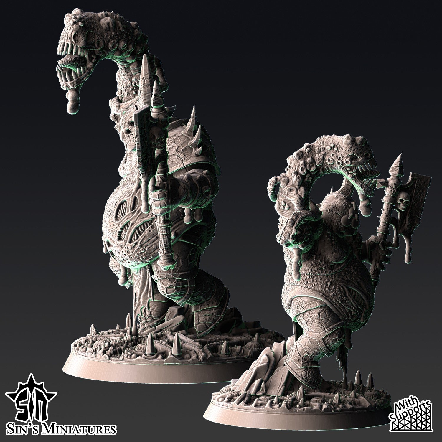 Miniatura Campeones de la Plaga Reinos del Caos resina 32mm sin pintar - Drakholm