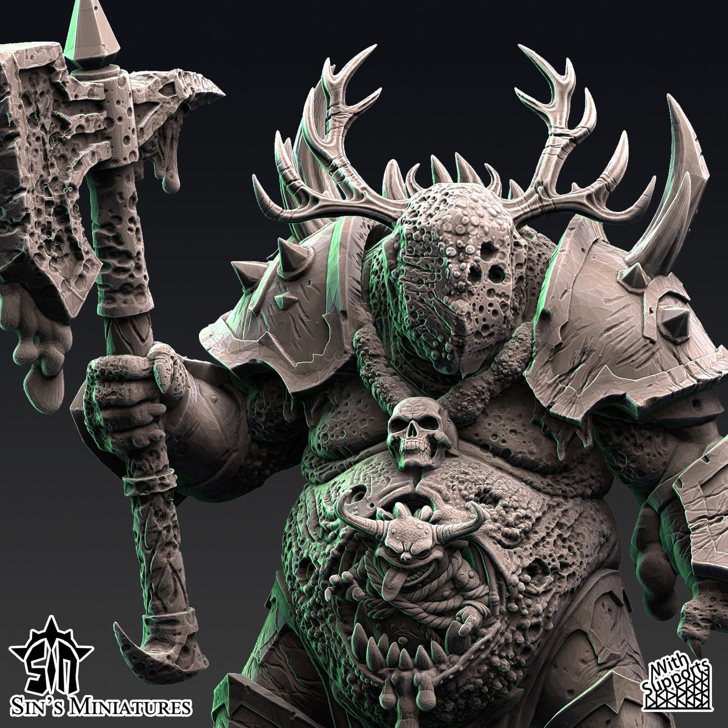 Miniatura Campeones de la Plaga Reinos del Caos resina 32mm sin pintar - Drakholm