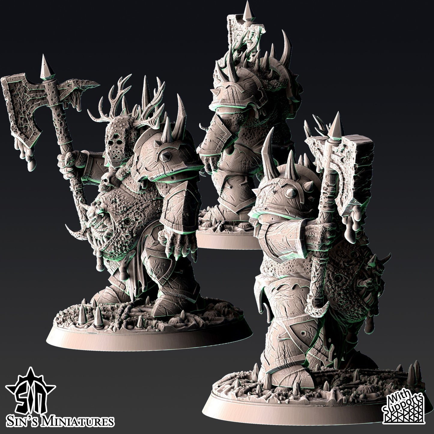 Miniatura Campeones de la Plaga Reinos del Caos resina 32mm sin pintar - Drakholm