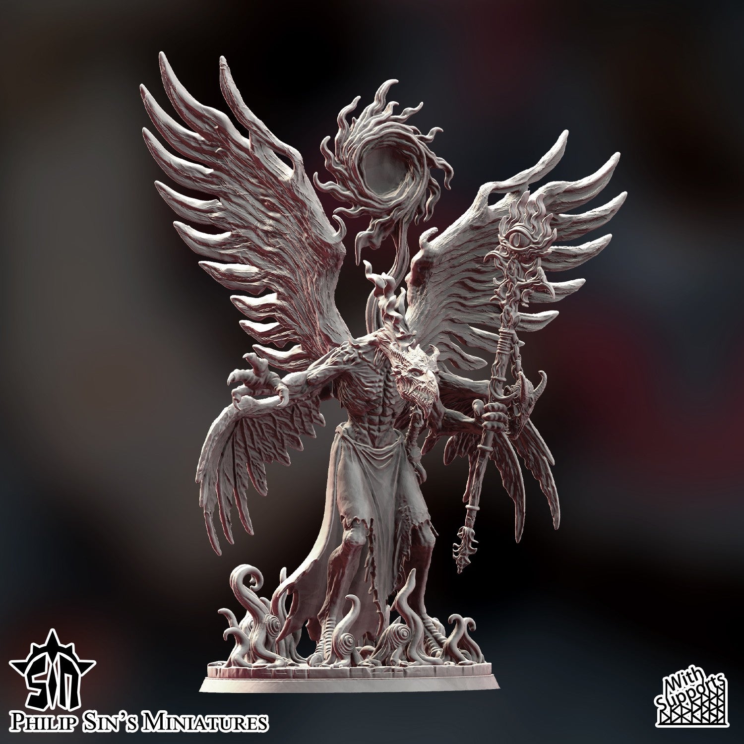 Miniatura Gran Demonio del Cambio Reinos del Caos resina 32mm sin pintar - Drakholm