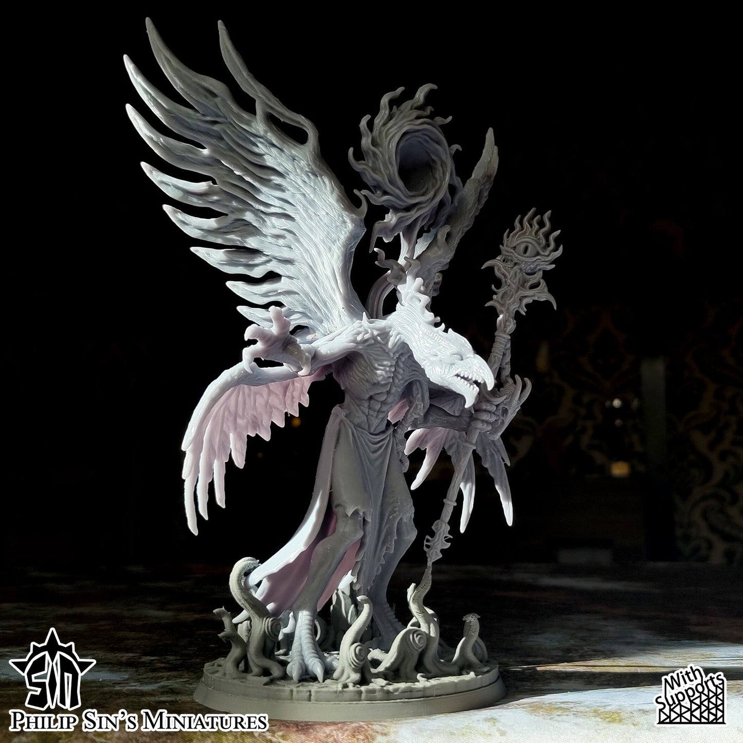 Miniatura Gran Demonio del Cambio Reinos del Caos resina 32mm sin pintar - Drakholm