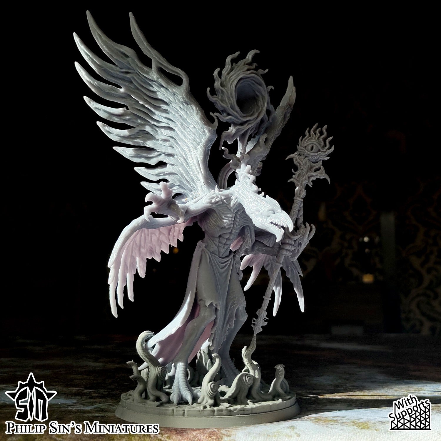 Miniatura Gran Demonio del Cambio Reinos del Caos resina 32mm sin pintar - Drakholm