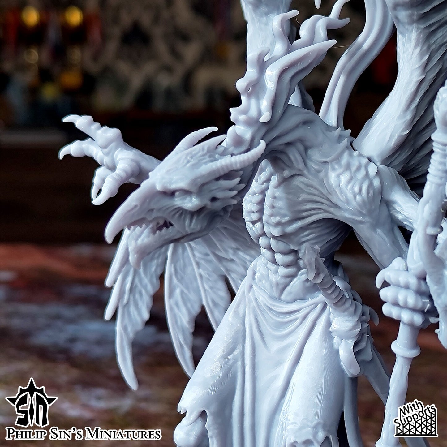 Miniatura Gran Demonio del Cambio Reinos del Caos resina 32mm sin pintar - Drakholm