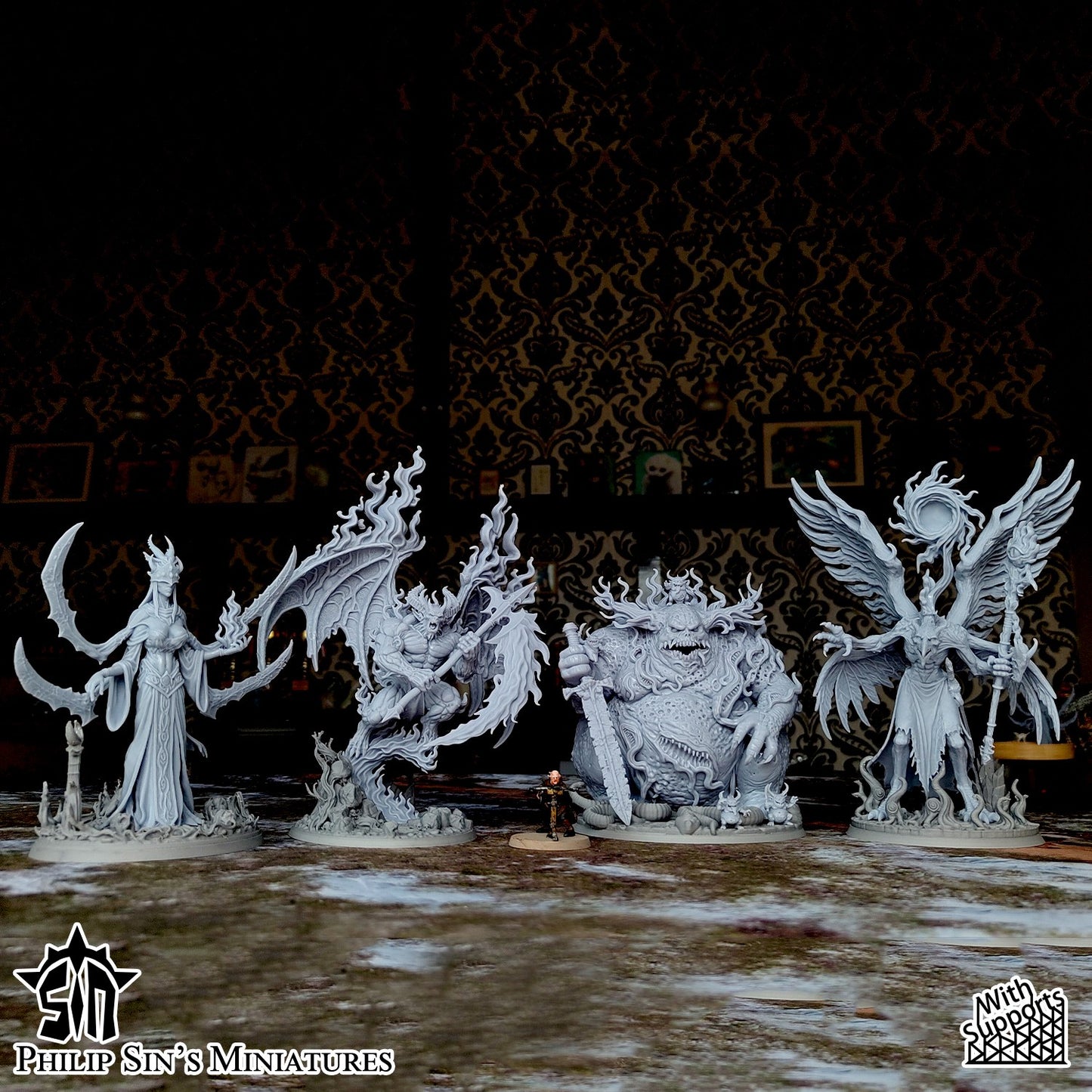 Miniatura Gran Demonio del Cambio Reinos del Caos resina 32mm sin pintar - Drakholm