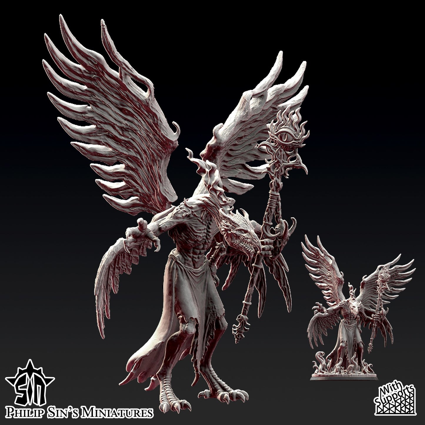 Miniatura Gran Demonio del Cambio Reinos del Caos resina 32mm sin pintar - Drakholm