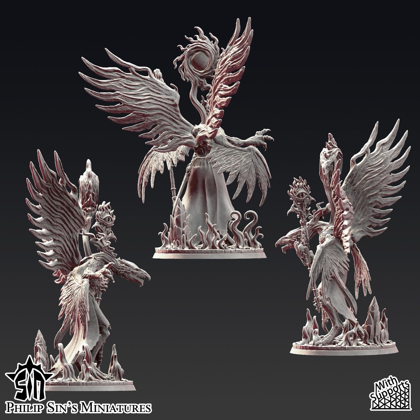 Miniatura Gran Demonio del Cambio Reinos del Caos resina 32mm sin pintar - Drakholm