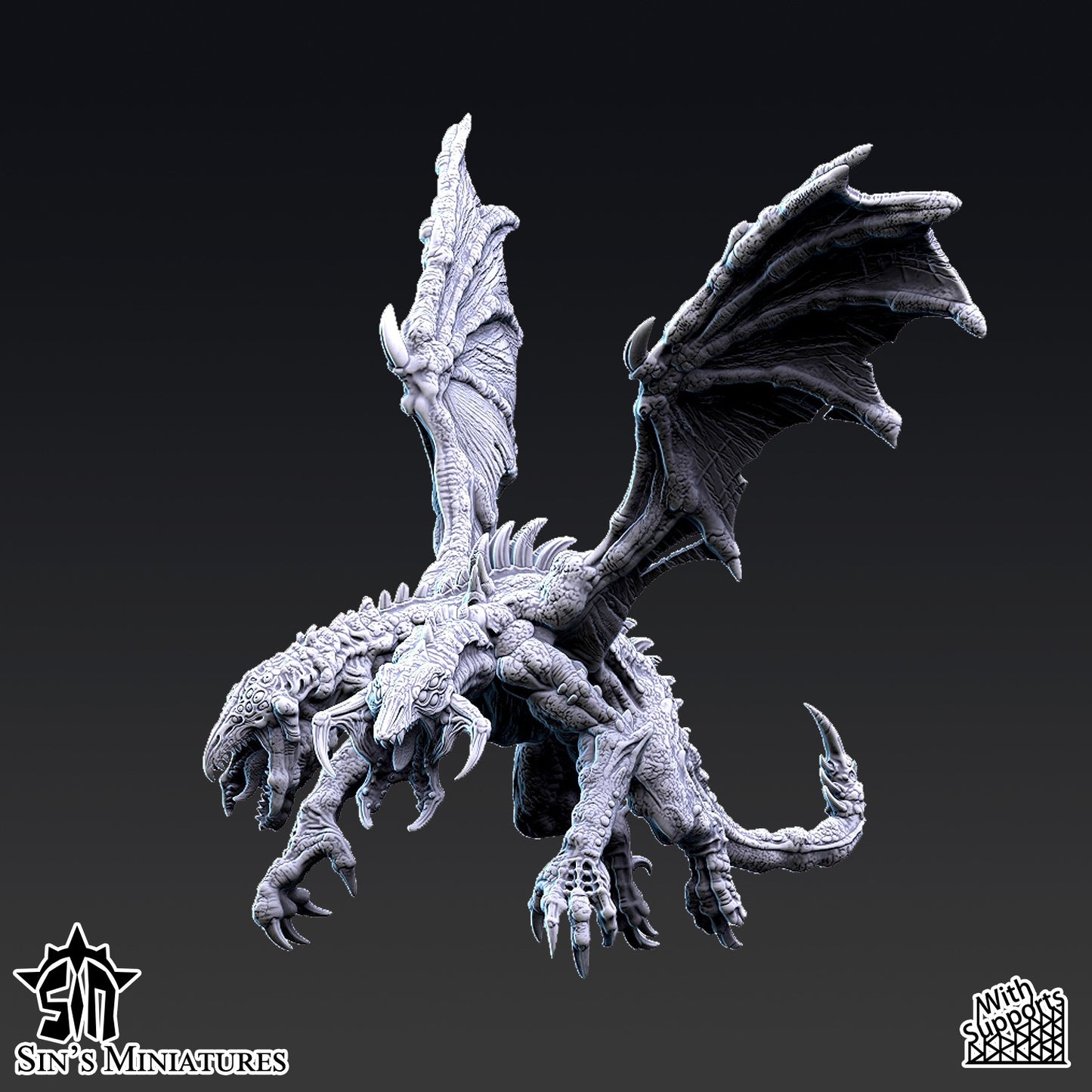 Miniatura Dragón del Caos Mutante Reinos del Caos resina 32mm sin pintar - Drakholm