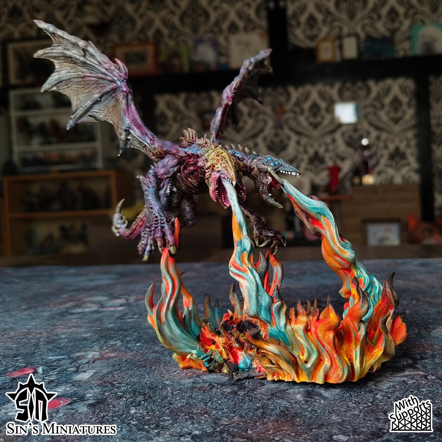 Miniatura Dragón del Caos Mutante Reinos del Caos resina 32mm sin pintar - Drakholm