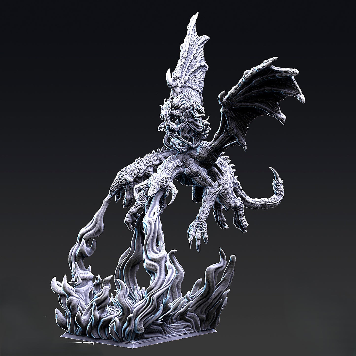 Miniatura Dragón del Caos Mutante Reinos del Caos resina 32mm sin pintar - Drakholm