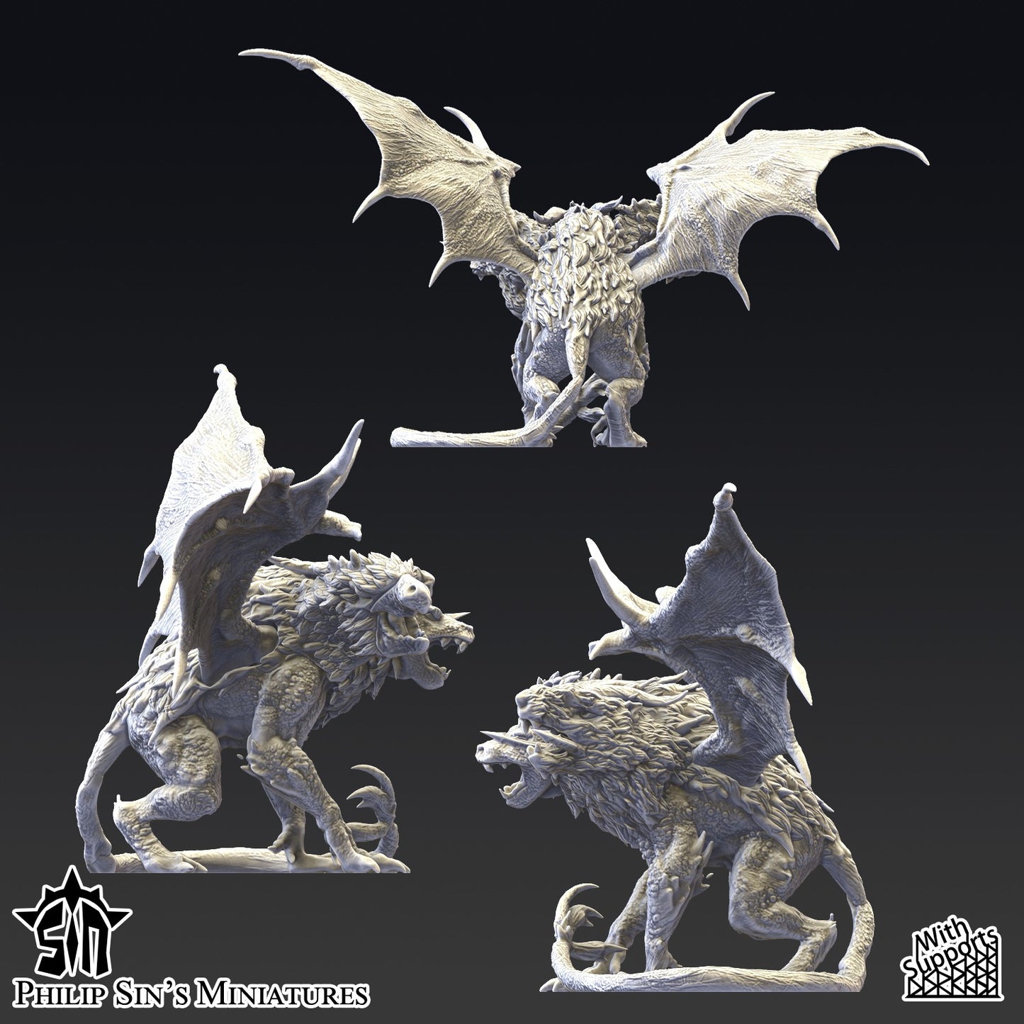 Miniatura La Quimera Reinos del Caos resina 32mm sin pintar - Drakholm