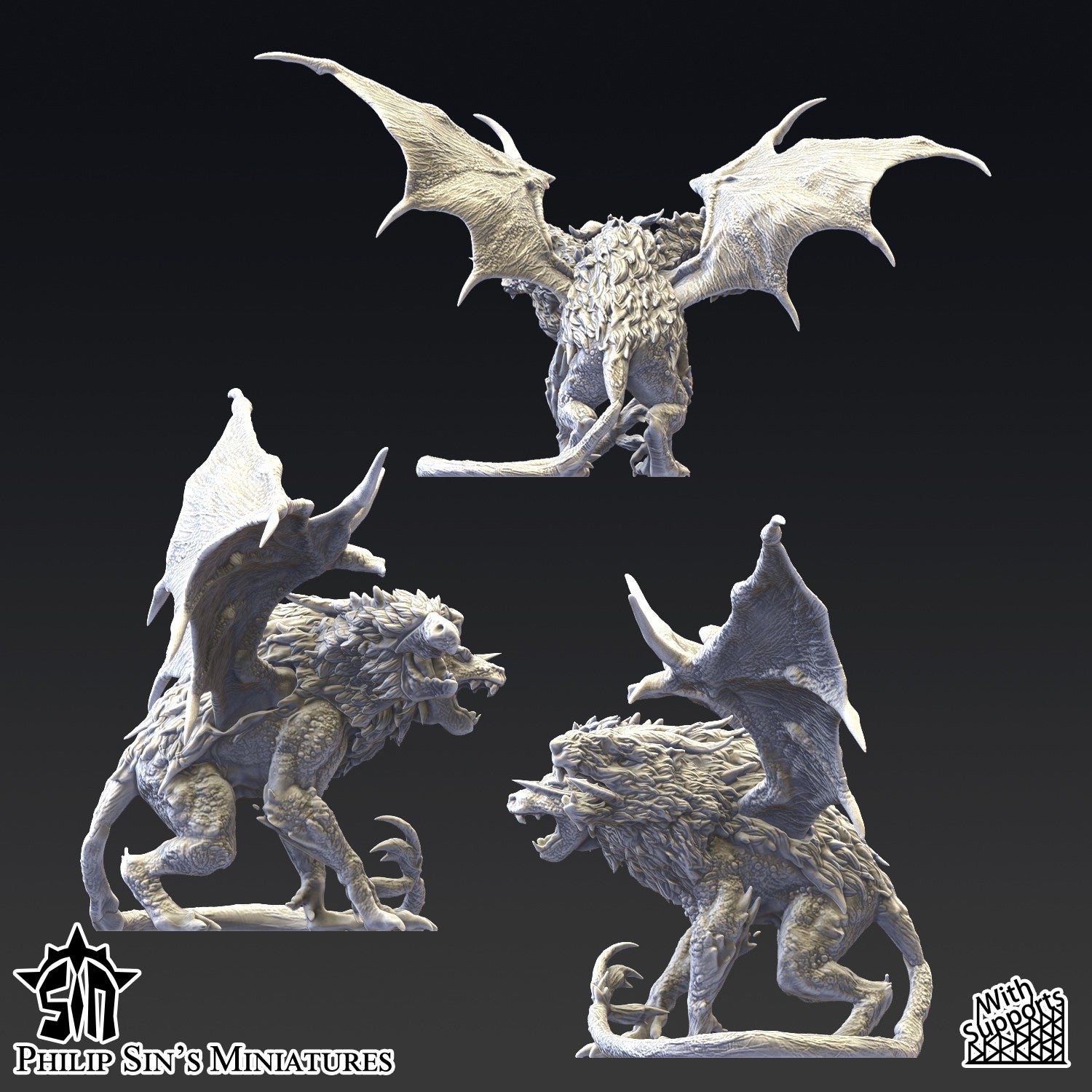Miniatura La Quimera Reinos del Caos resina 32mm sin pintar - Drakholm