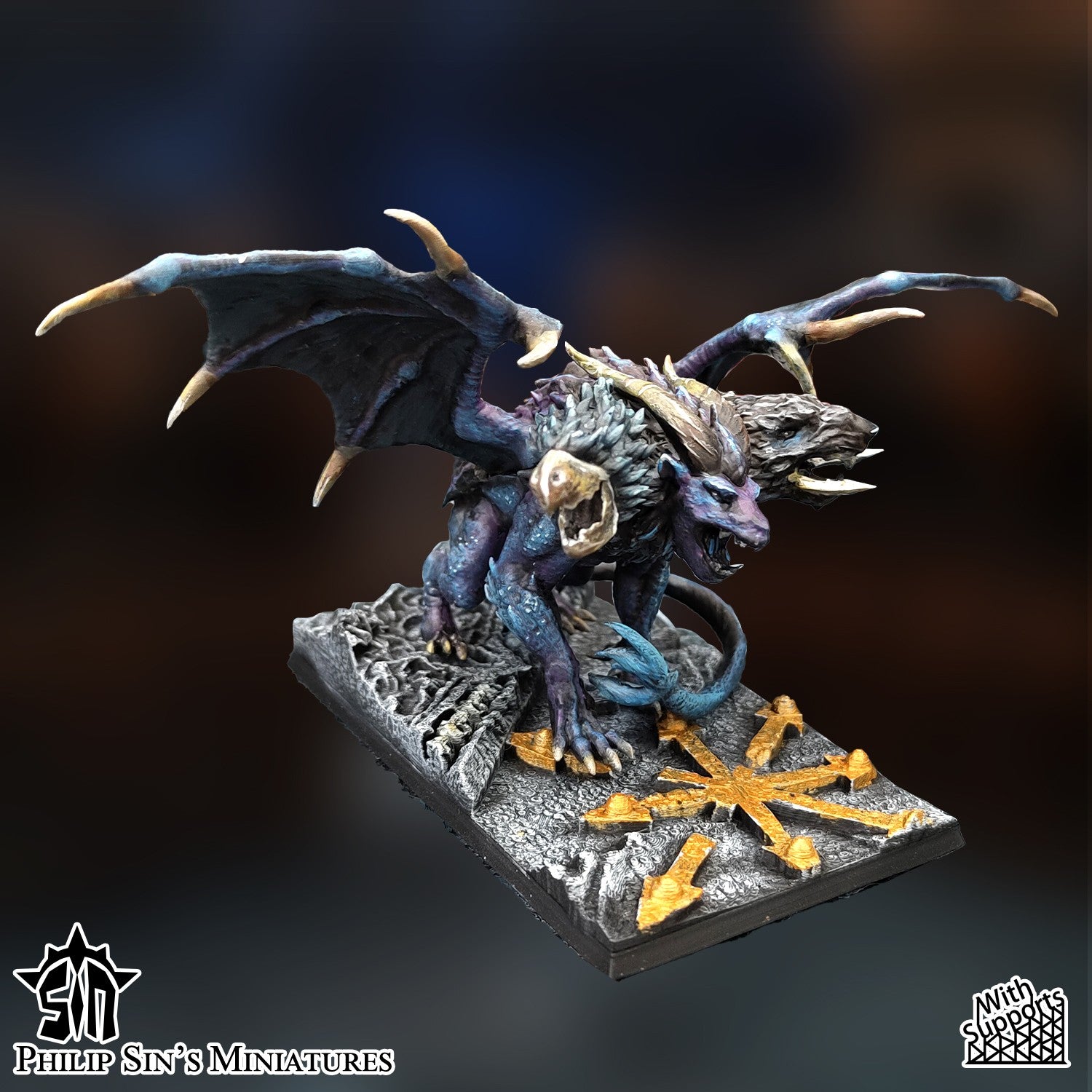Miniatura La Quimera Reinos del Caos resina 32mm sin pintar - Drakholm