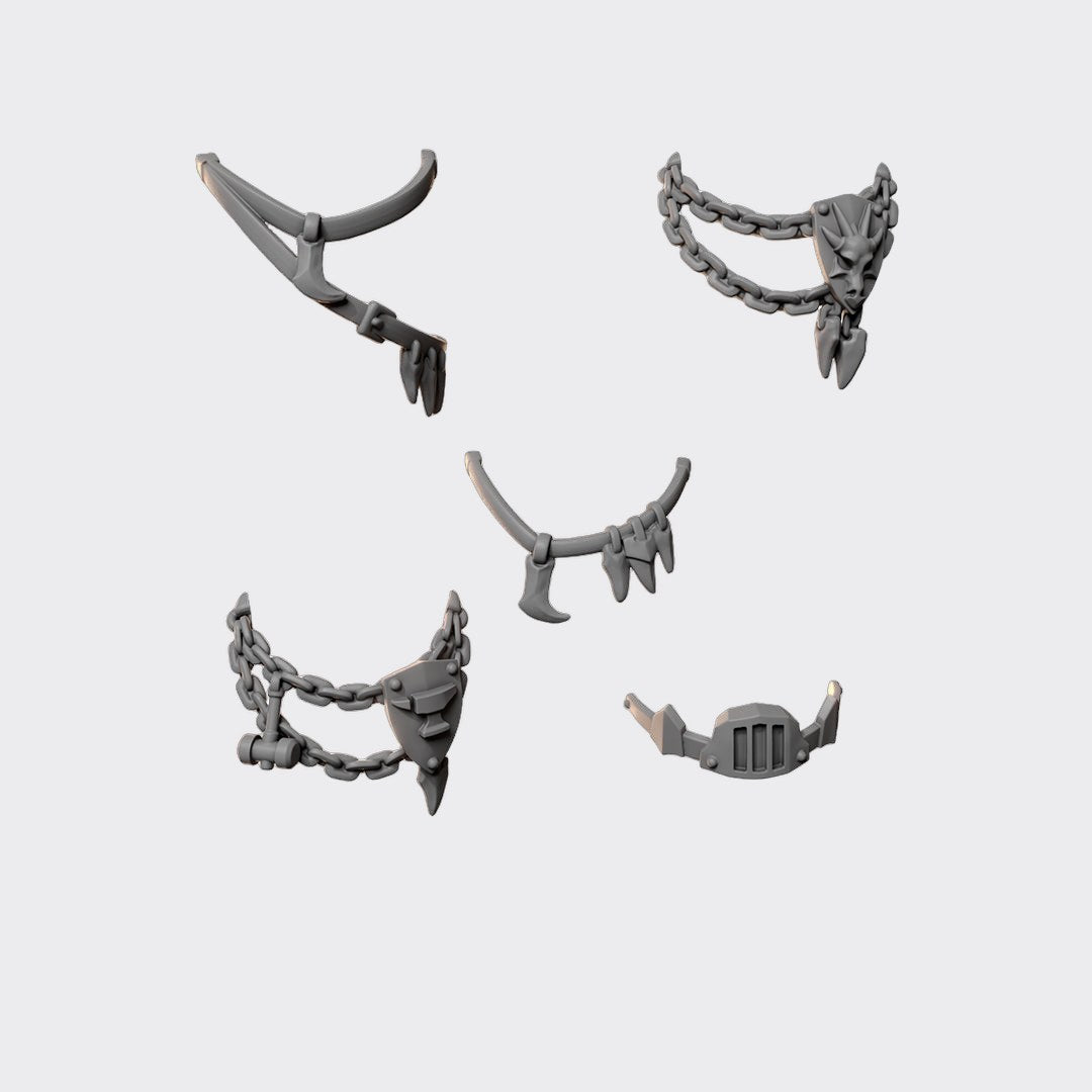 Collares Anvil Wardens — bits de conversión sci-fi grimdark de Greytide Studio, resina 32mm sin pintar