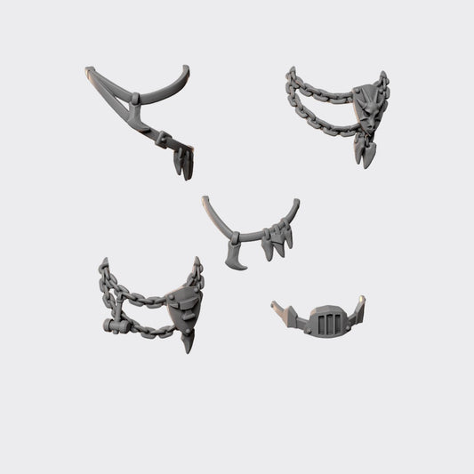 Collares Anvil Wardens — bits de conversión sci-fi grimdark de Greytide Studio, resina 32mm sin pintar