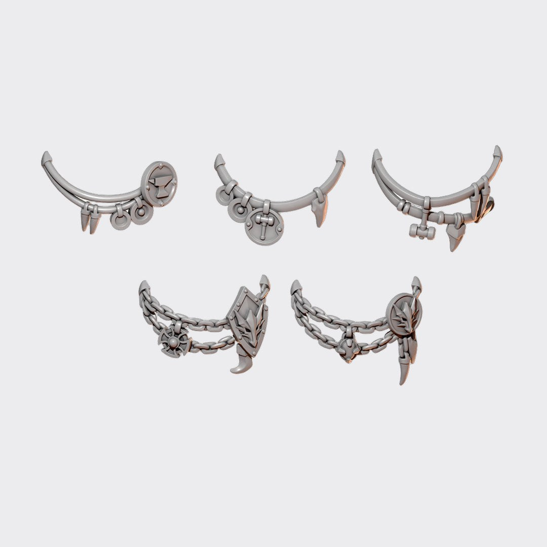 Collares Terminator Anvil Wardens — bits de conversión sci-fi grimdark de Greytide Studio, resina 32mm sin pintar