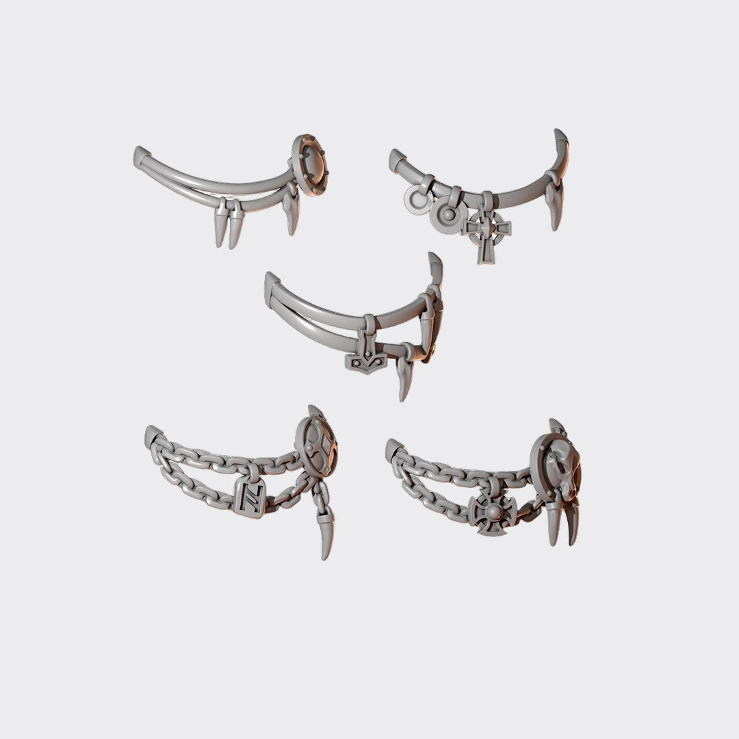 Collares Terminator Primal Hounds — bits de conversión sci-fi grimdark de Greytide Studio, resina 32mm sin pintar