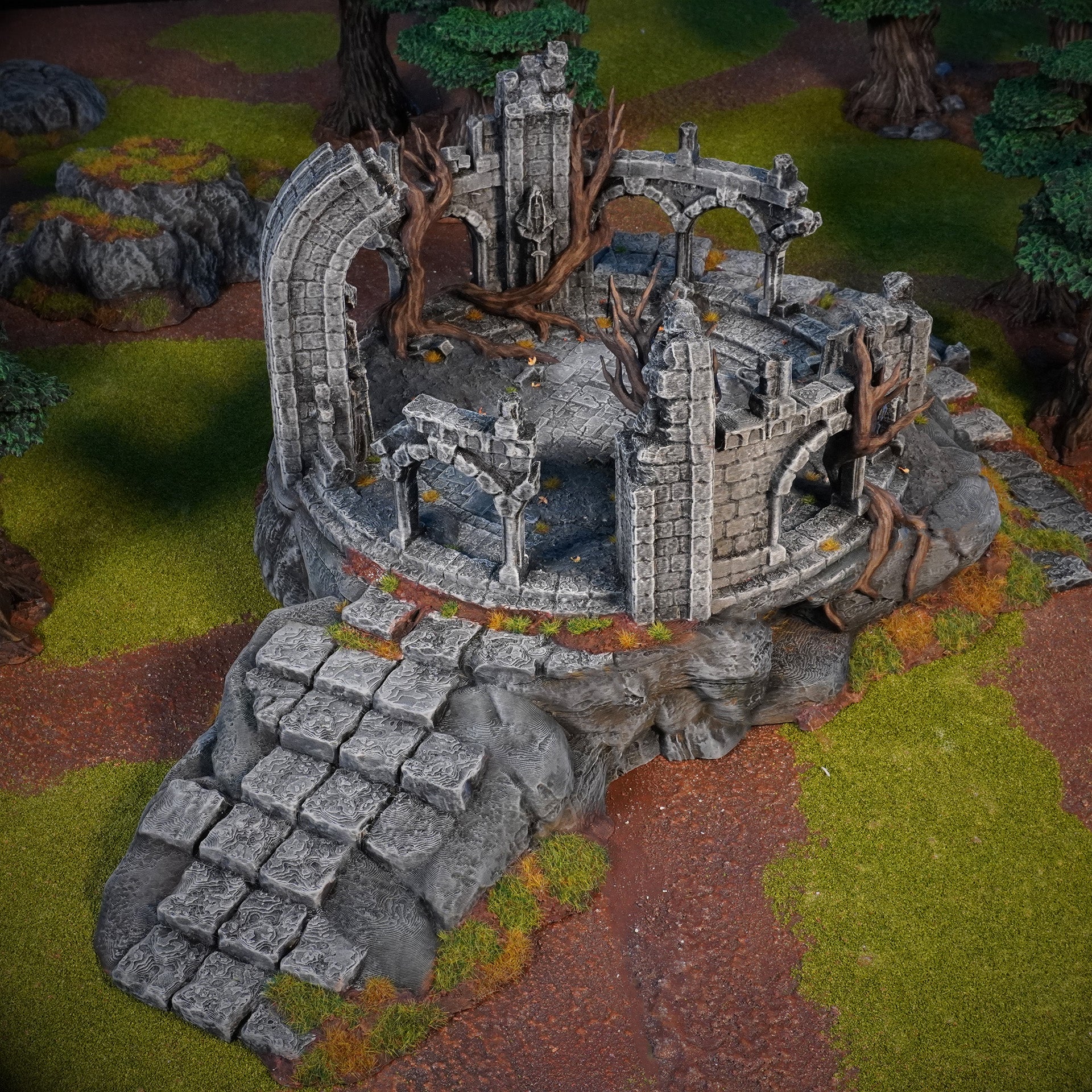 Fantasy Hill Top | Ruined Conquest Inspired Terrain | 28mm MESBG LOTR Wargaming Scenery | DnD