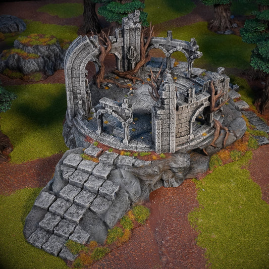Fantasy Hill Top | Ruined Conquest Inspired Terrain | 28mm MESBG LOTR Wargaming Scenery | DnD