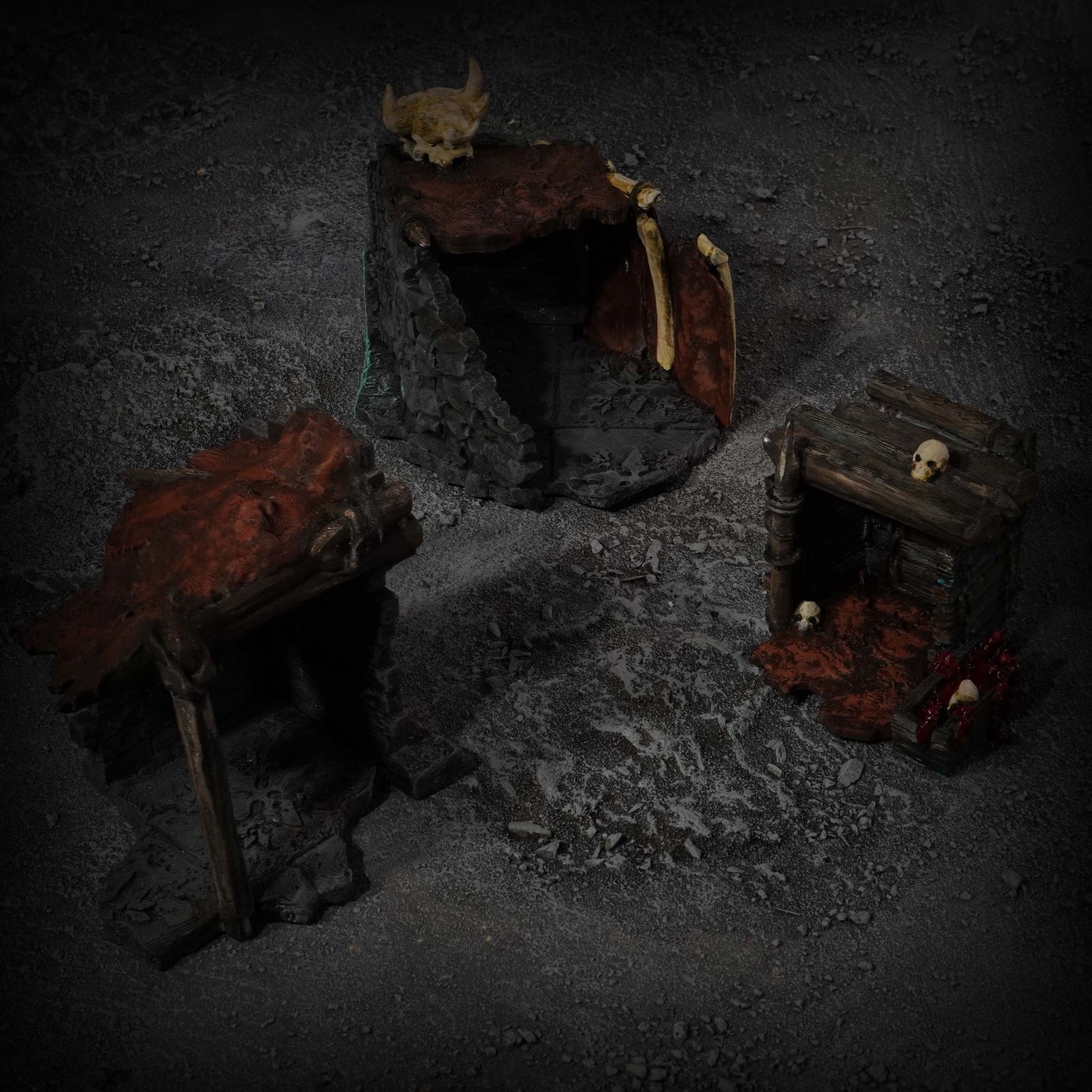 Dark Hovels | Conquest Inspired Terrain | 28mm MESBG LOTR Wargaming Scenery | DnD