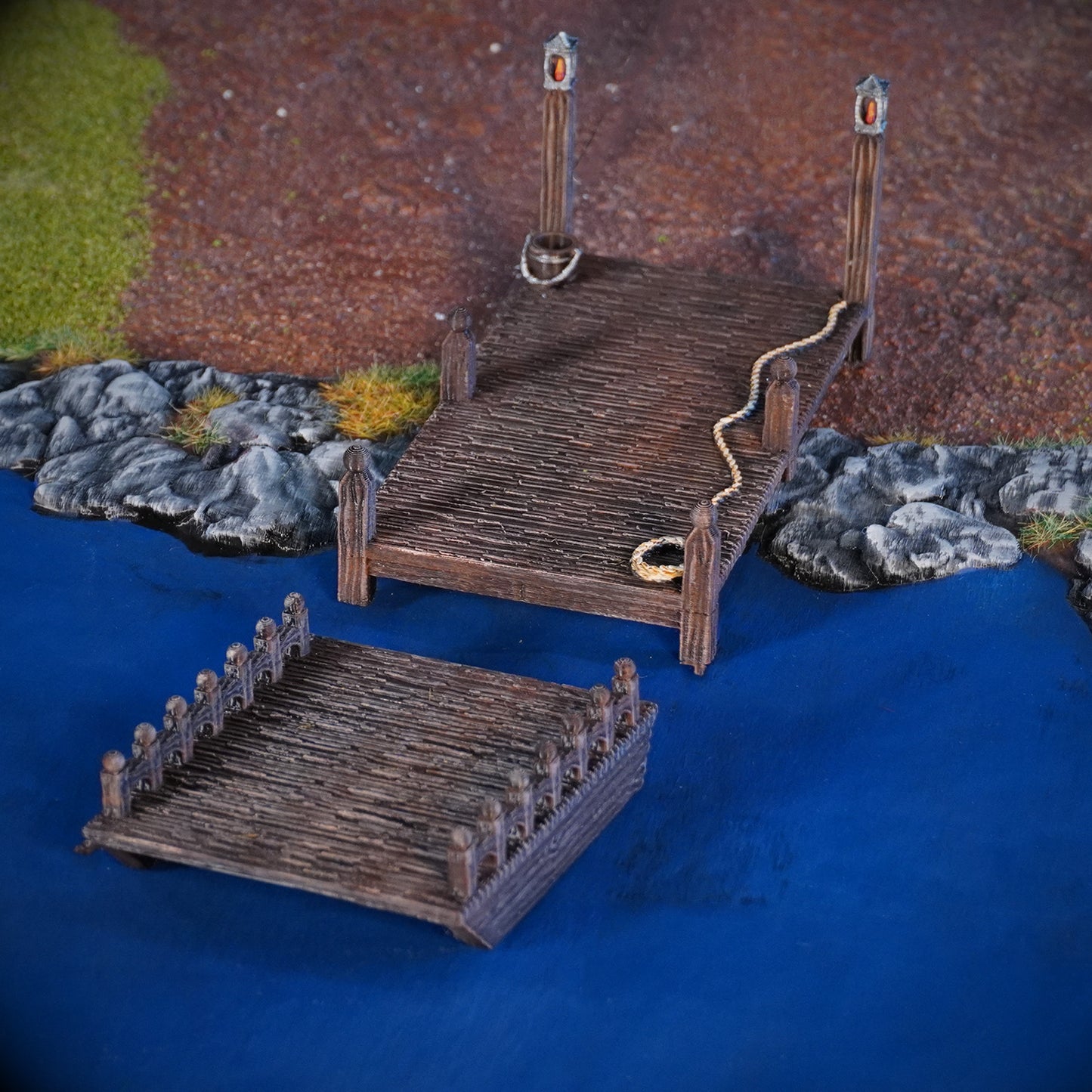 Fantasy River And Ferry Stl Set | Conquest Inspired Terrain | 28mm MESBG LOTR Wargaming Scenery | DnD