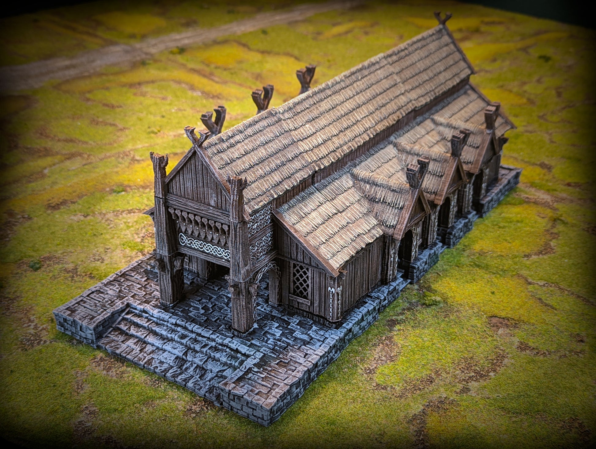 Fantasy Great Hall | Conquest Inspired Terrain | 28mm MESBG LOTR Wargaming Scenery | DnD