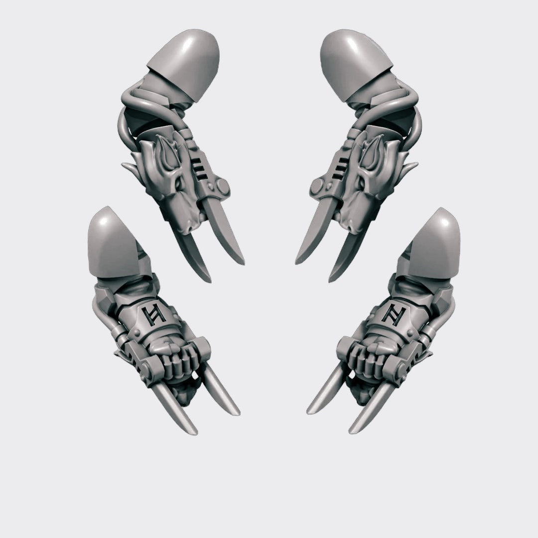 Cuchillas Relámpago Primal Hounds B — bits de conversión sci-fi grimdark de Greytide Studio, resina 32mm sin pintar