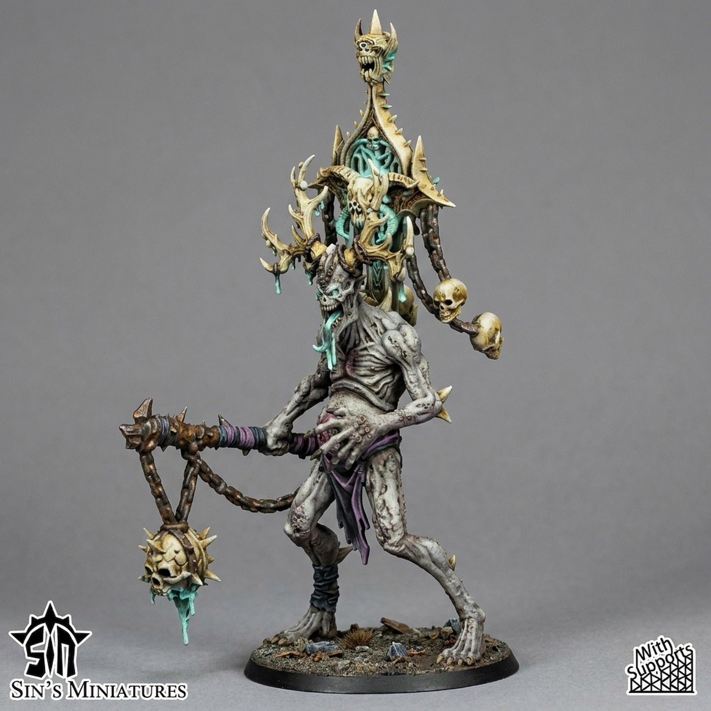 Miniatura Príncipes Demoniacos con Racks de Trofeos Reinos del Caos resina 32mm sin pintar - Drakholm