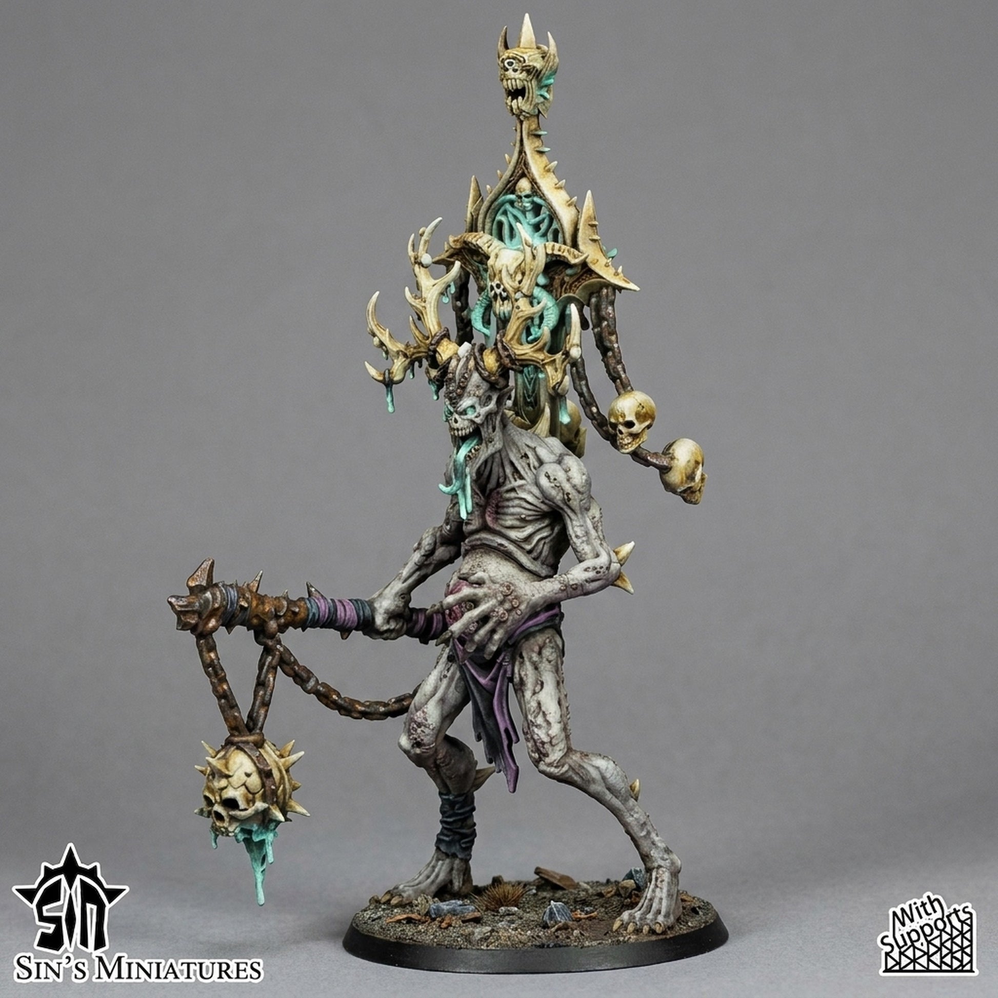 Miniatura Príncipes Demoniacos con Racks de Trofeos Reinos del Caos resina 32mm sin pintar - Drakholm