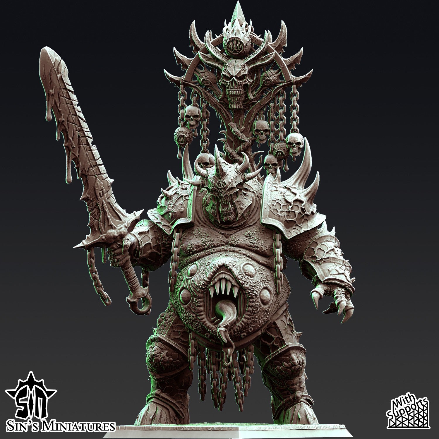 Miniatura Príncipes Demoniacos con Racks de Trofeos Reinos del Caos resina 32mm sin pintar - Drakholm