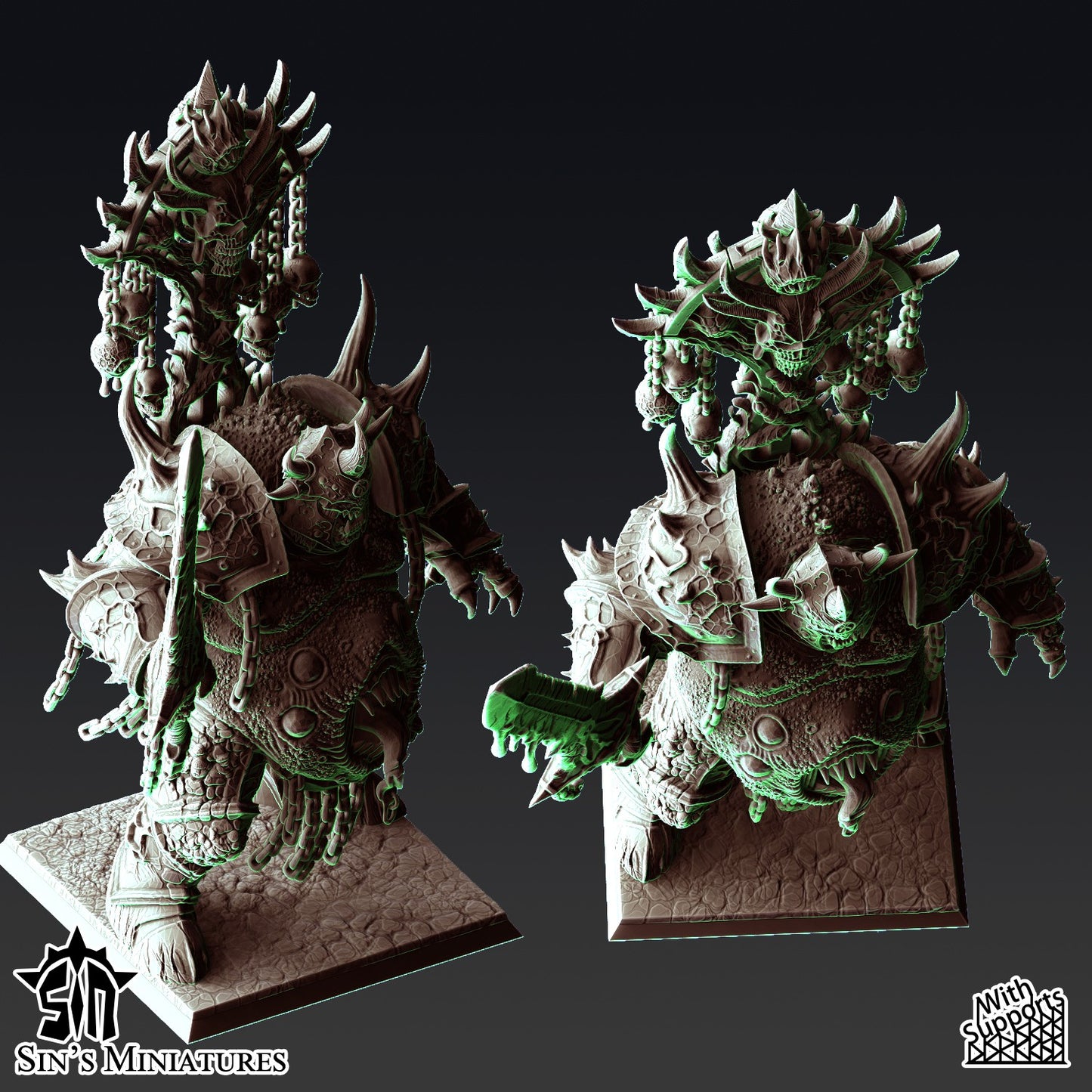 Miniatura Príncipes Demoniacos con Racks de Trofeos Reinos del Caos resina 32mm sin pintar - Drakholm