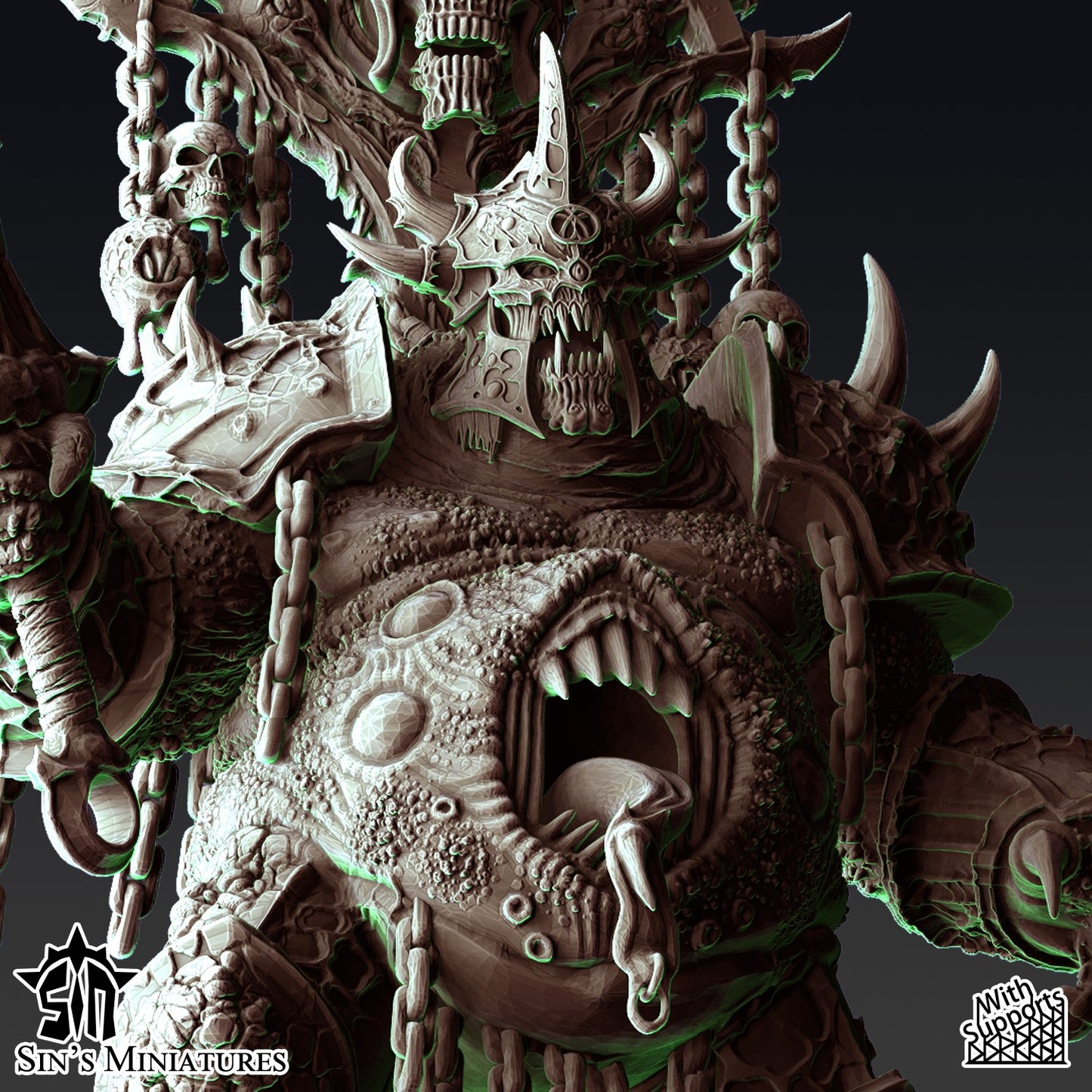 Miniatura Príncipes Demoniacos con Racks de Trofeos Reinos del Caos resina 32mm sin pintar - Drakholm