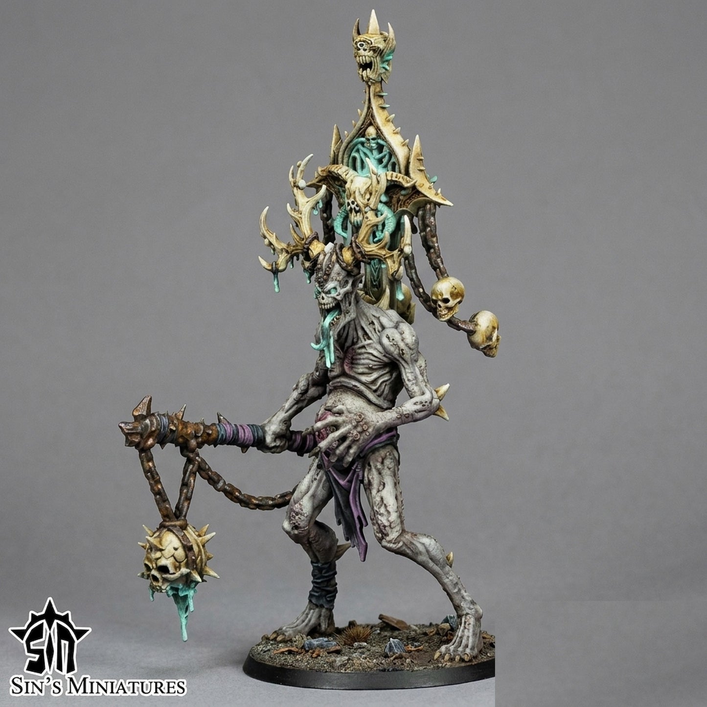 Miniatura Príncipes Demoniacos con Racks de Trofeos Reinos del Caos resina 32mm sin pintar - Drakholm