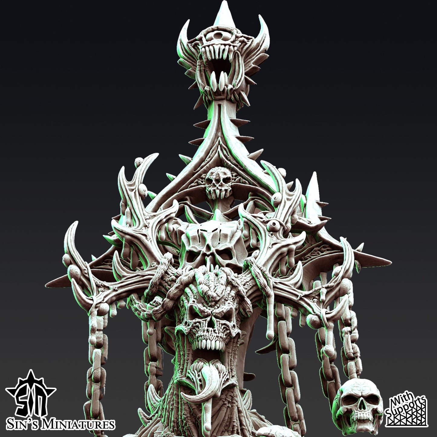 Miniatura Príncipes Demoniacos con Racks de Trofeos Reinos del Caos resina 32mm sin pintar - Drakholm