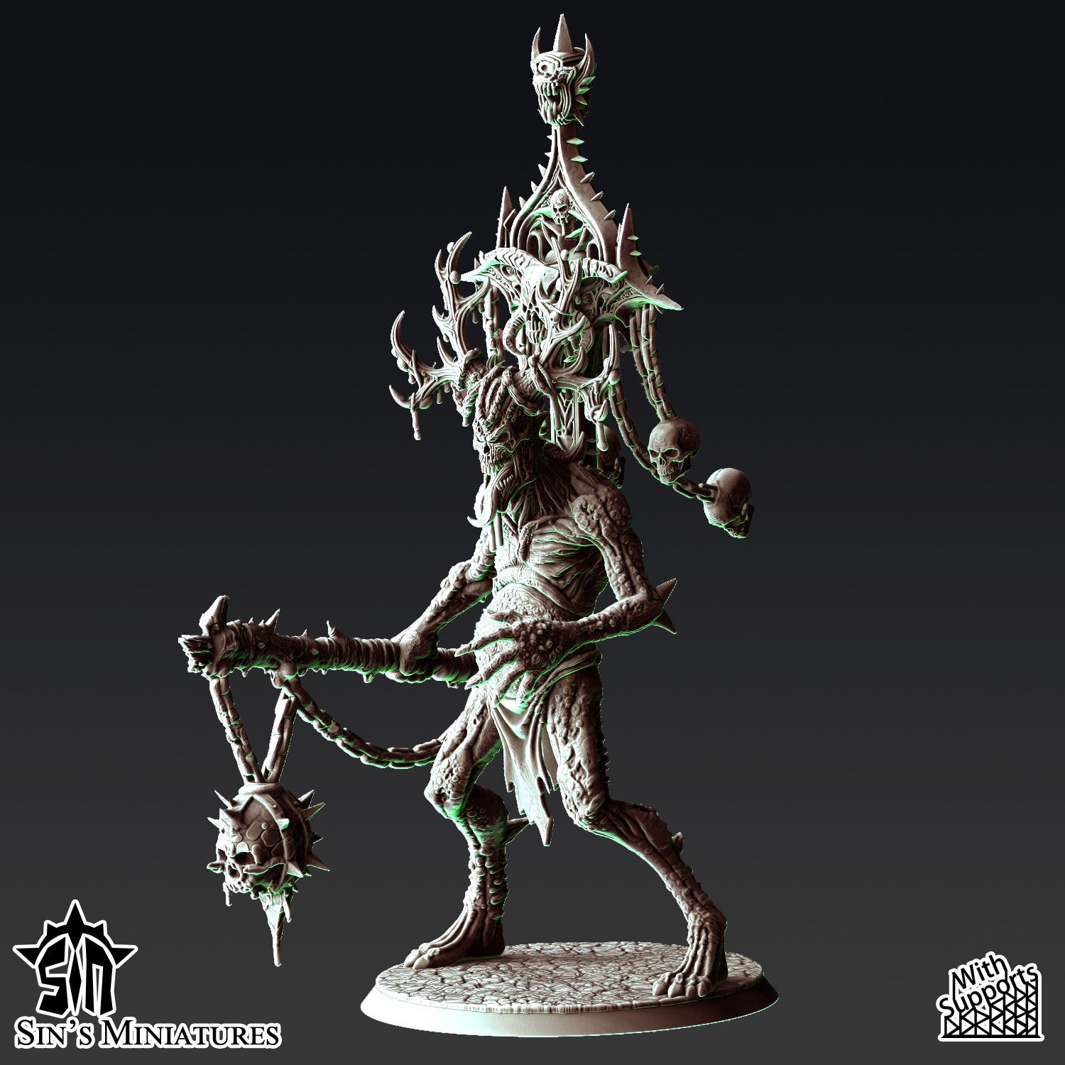 Miniatura Príncipes Demoniacos con Racks de Trofeos Reinos del Caos resina 32mm sin pintar - Drakholm