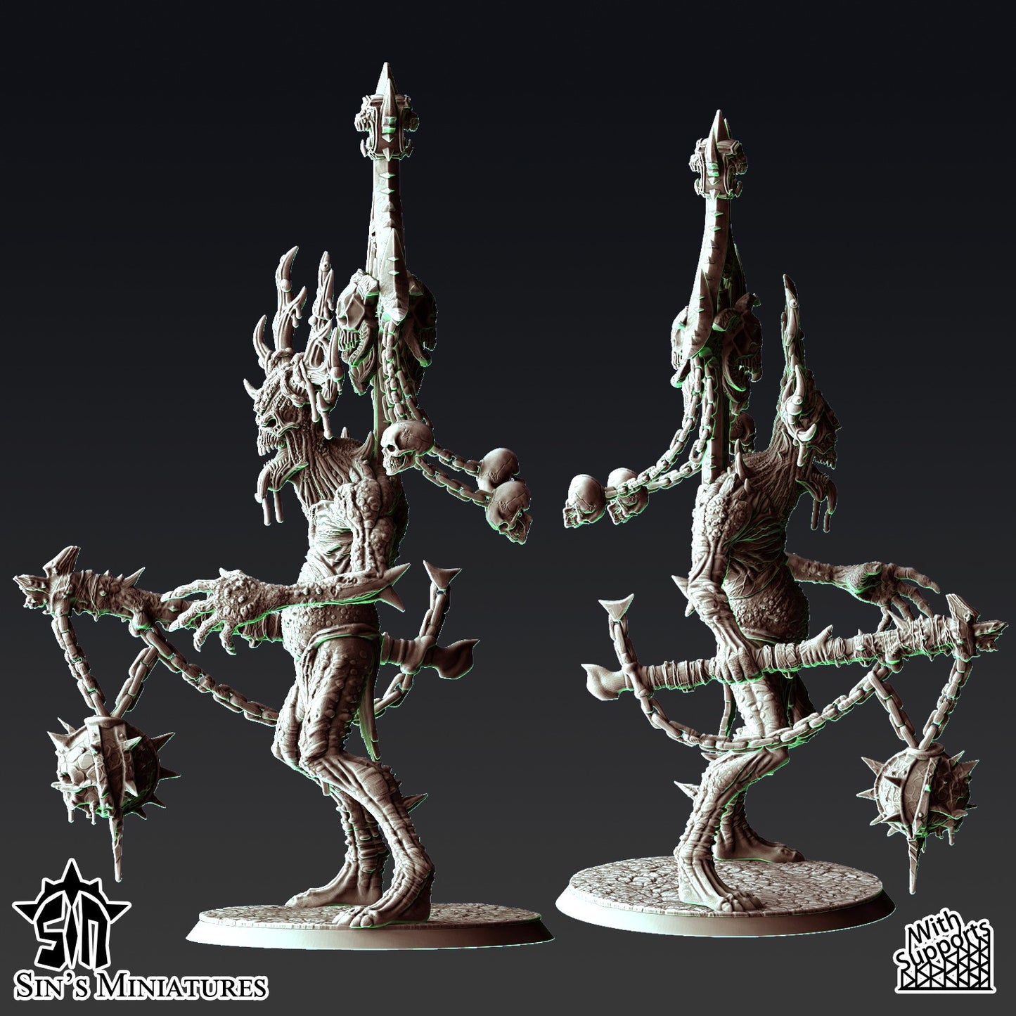 Miniatura Príncipes Demoniacos con Racks de Trofeos Reinos del Caos resina 32mm sin pintar - Drakholm