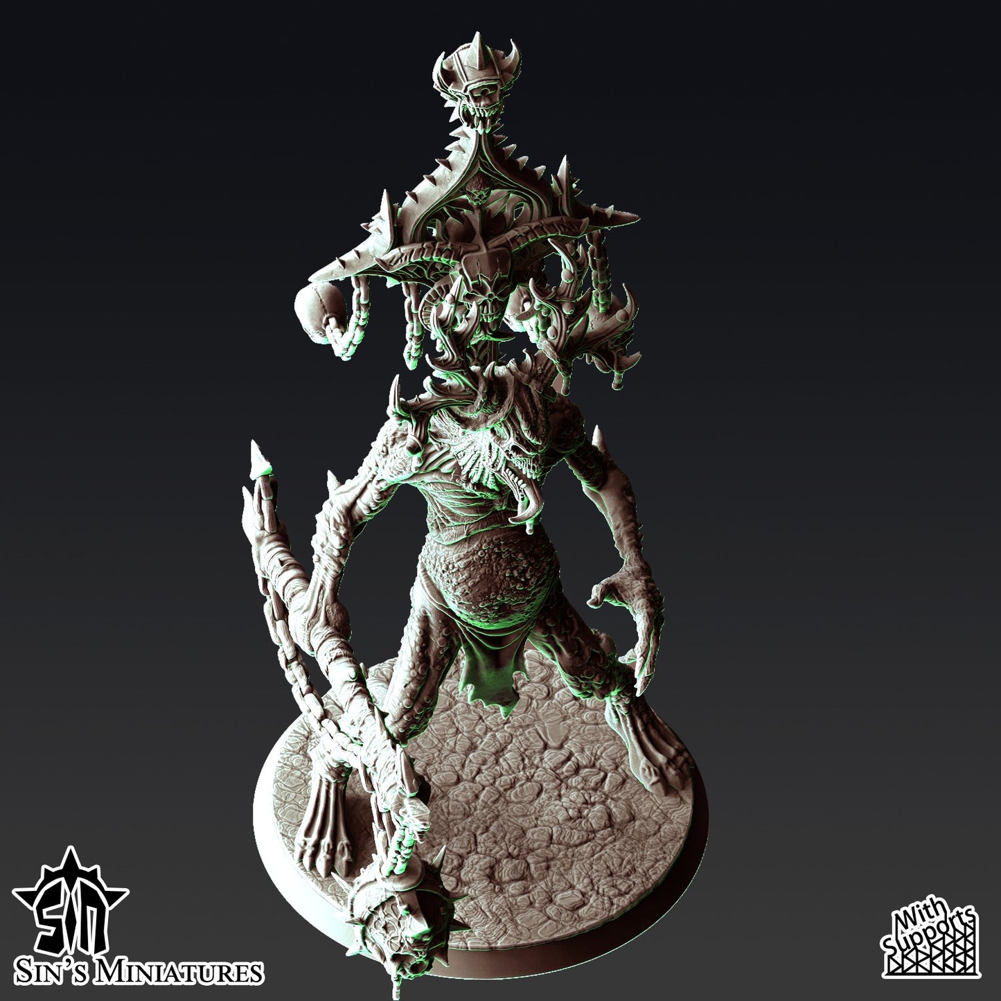Miniatura Príncipes Demoniacos con Racks de Trofeos Reinos del Caos resina 32mm sin pintar - Drakholm