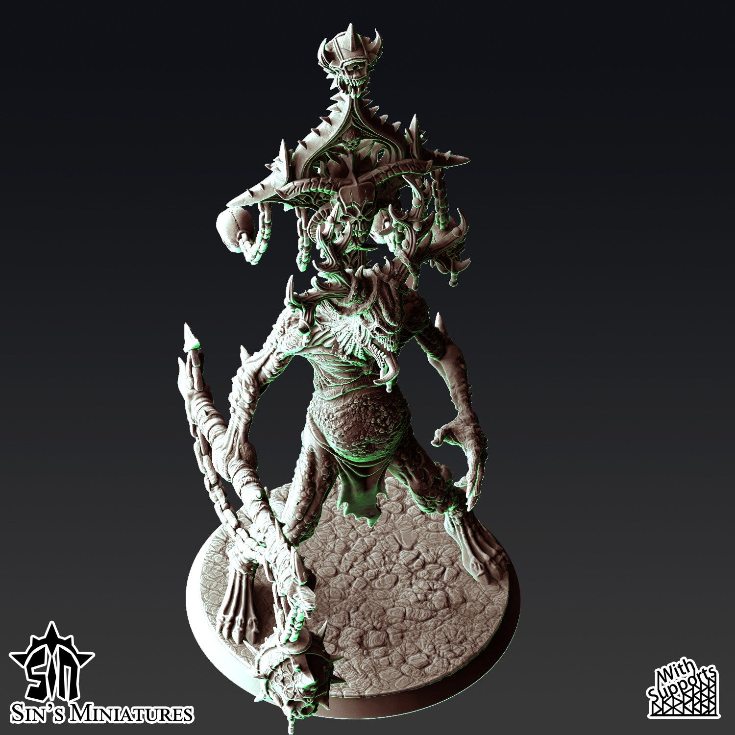 Miniatura Príncipes Demoniacos con Racks de Trofeos Reinos del Caos resina 32mm sin pintar - Drakholm