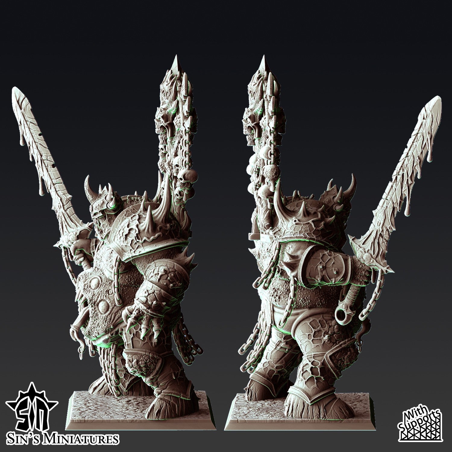 Miniatura Príncipes Demoniacos con Racks de Trofeos Reinos del Caos resina 32mm sin pintar - Drakholm