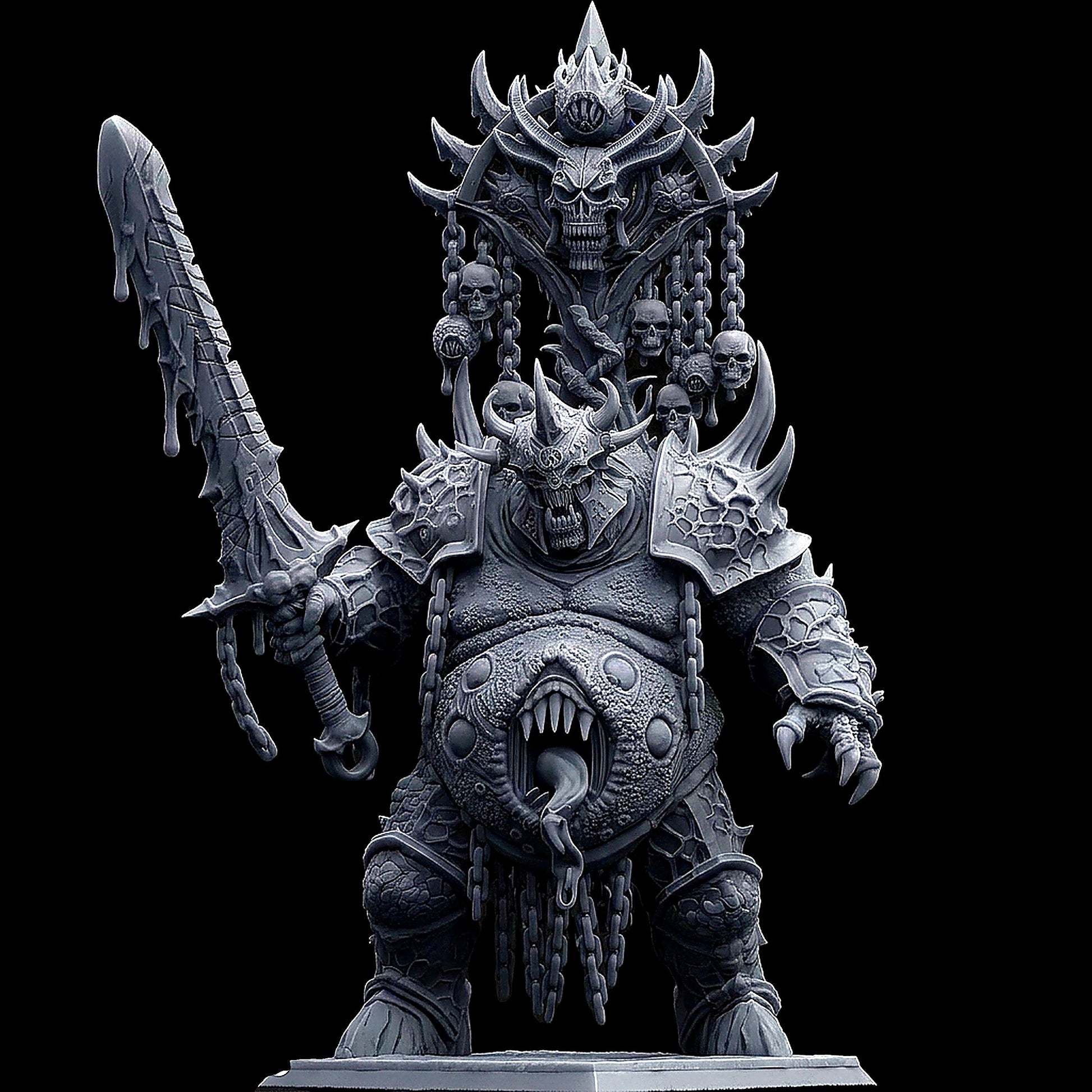 Miniatura Príncipes Demoniacos con Racks de Trofeos Reinos del Caos resina 32mm sin pintar - Drakholm
