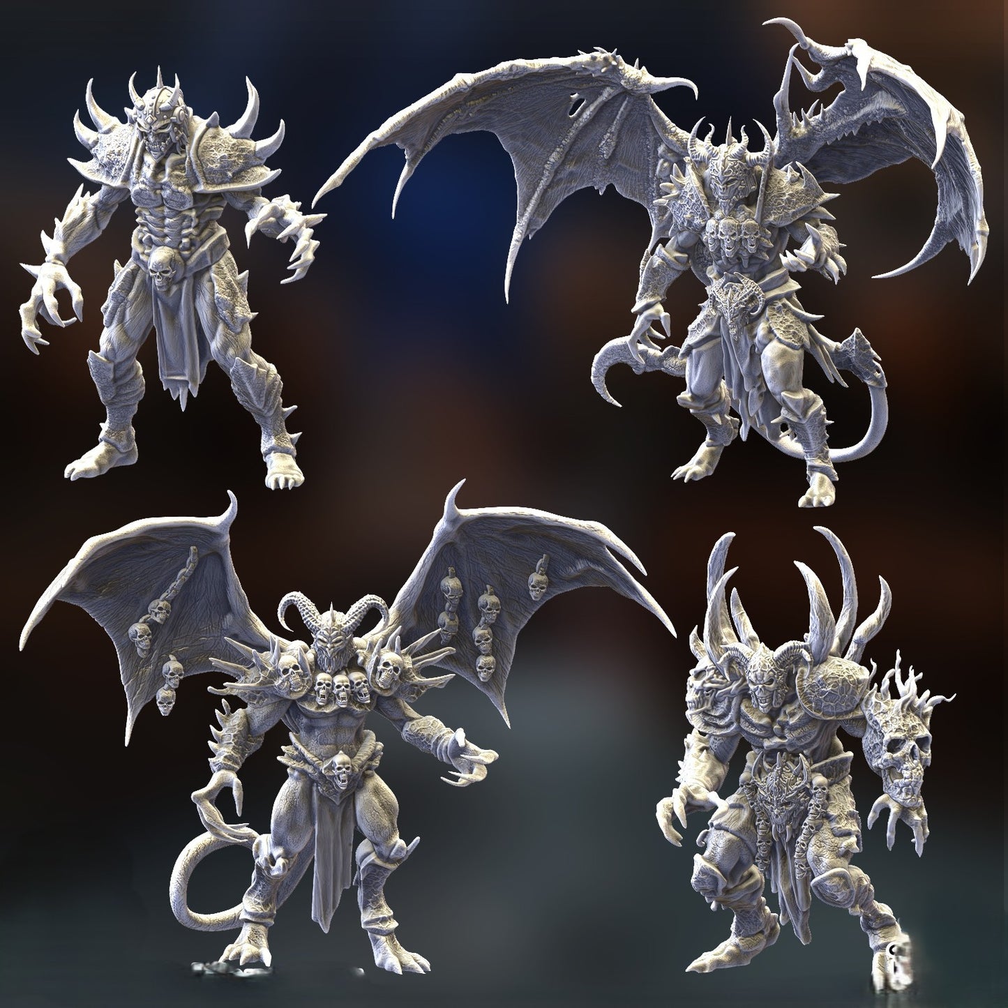 Miniatura Príncipes del Abismo Reinos del Caos resina 32mm sin pintar - Drakholm