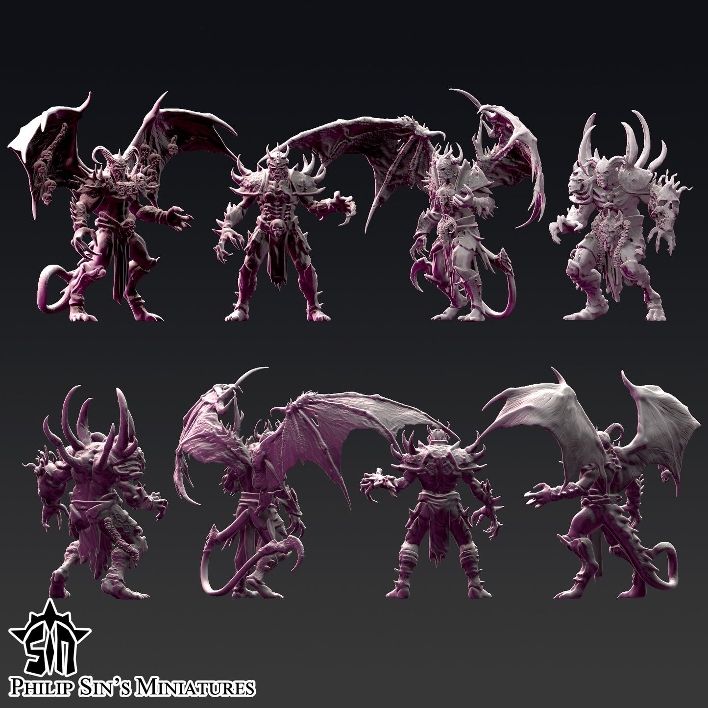 Miniatura Príncipes del Abismo Reinos del Caos resina 32mm sin pintar - Drakholm